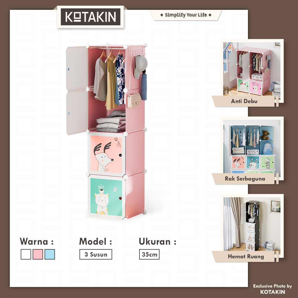 Kotak Baju Karakter 4 Pintu